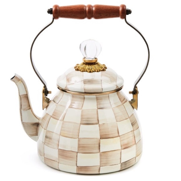 MacKenzie-Childs Other - NWOT MACKENZIE CHILDS Mocha Check 2 Quart Tea Kettle